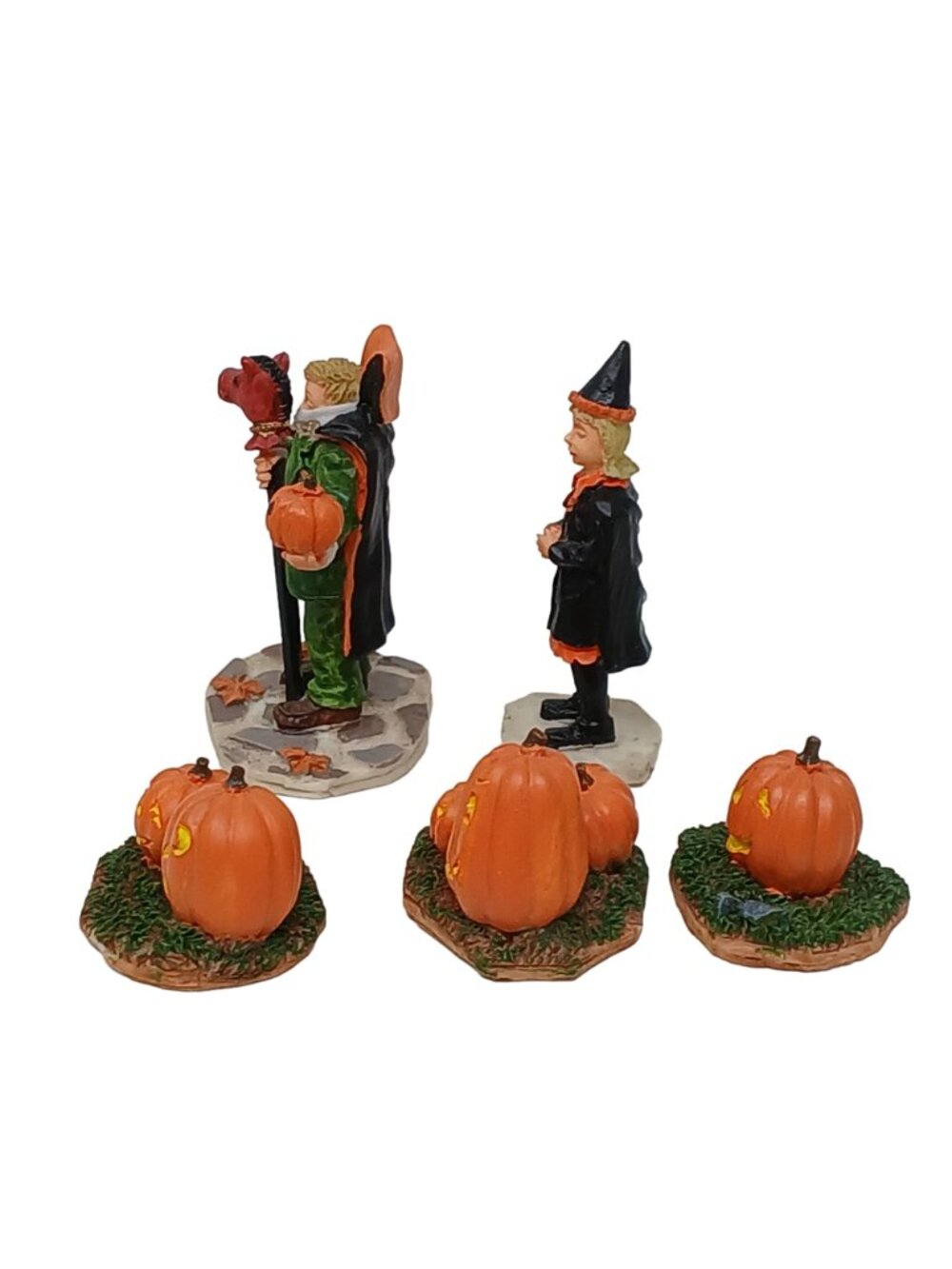 Lemax Halloween Figurines Set Witch Headless Horseman Pumpkins #G-M3 - Picture 7 of 8